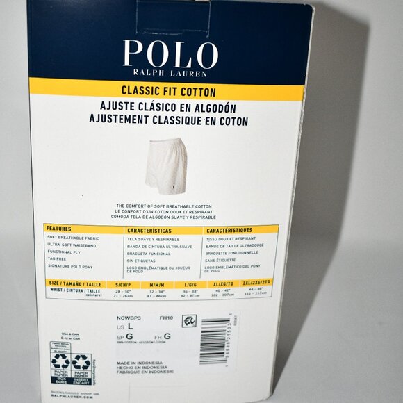 Polo Ralph Lauren Vertical Stripe/Plaid/Stripe & Football Woven Boxer Briefs 3-P - Picture 3 of 4